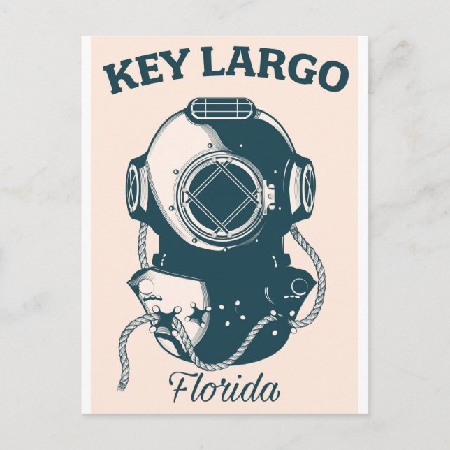 Nyckel Largo Florida Nautilus Dyknings reseaffisch Vykort (Framsida)