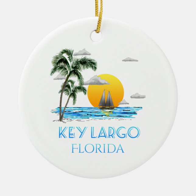 Nyckel Largo Florida Nycklar Julgransprydnad Keramik (Framsidan)