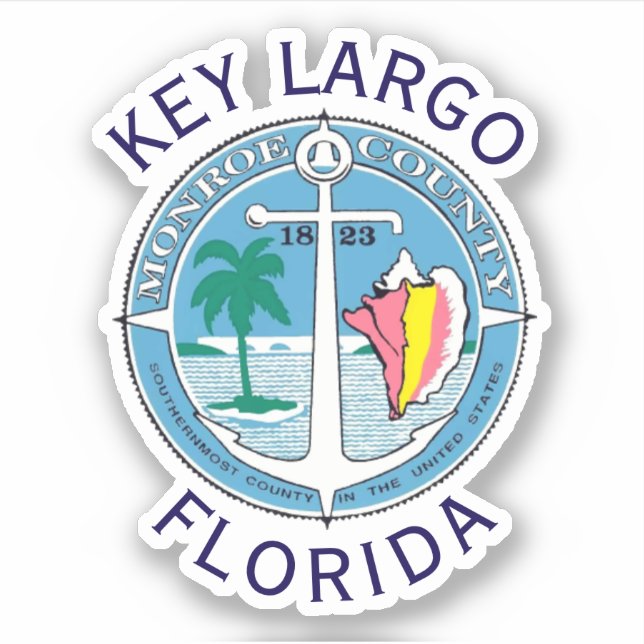 Nyckel Largo - Florida Nycklar Klistermärken (Framsida)