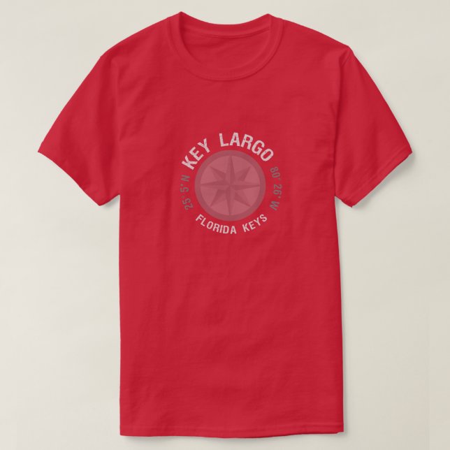 Nyckel Largo Florida Nycklar nautisk latitud Tee (Design framsida)