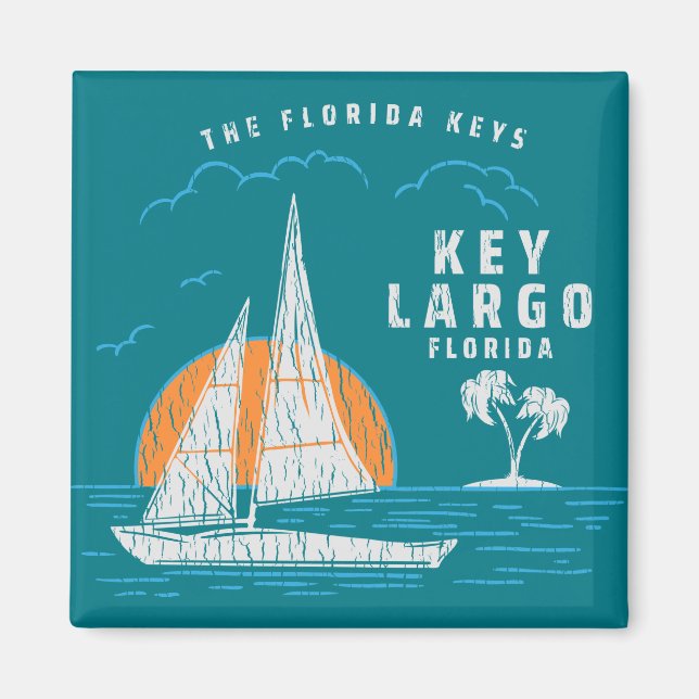 Nyckel Largo Florida Sailing Magnet (Framsidan)