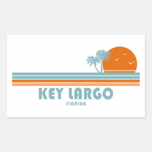 Nyckel Largo Florida Sol Handflatan Träd Rektangulärt Klistermärke