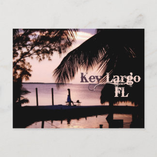 Nyckel Largo Florida Sunset Postcard Vykort