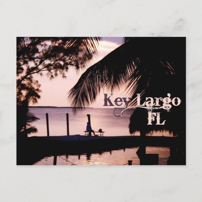 Nyckel Largo Florida Sunset Postcard Vykort (Framsida)