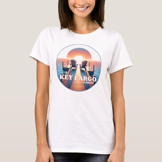 Nyckel Largo Florida USA T Shirt (Framsida)