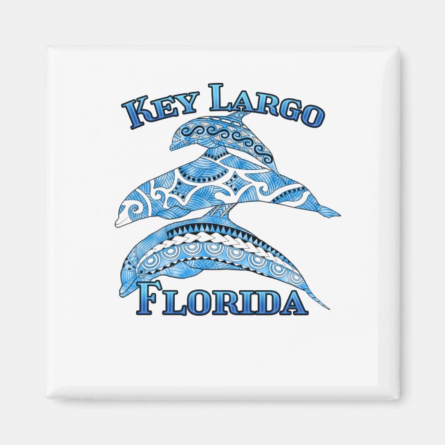 Nyckel Largo Florida Vacation Tribal Dolphins Magnet (Framsidan)