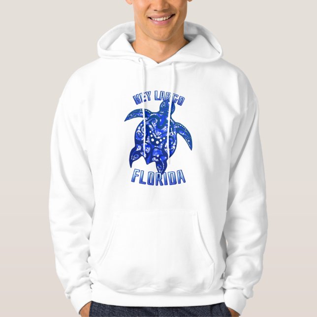 Nyckel Largo Florida Vacation Tribal Turtle Hoodie (Framsida)