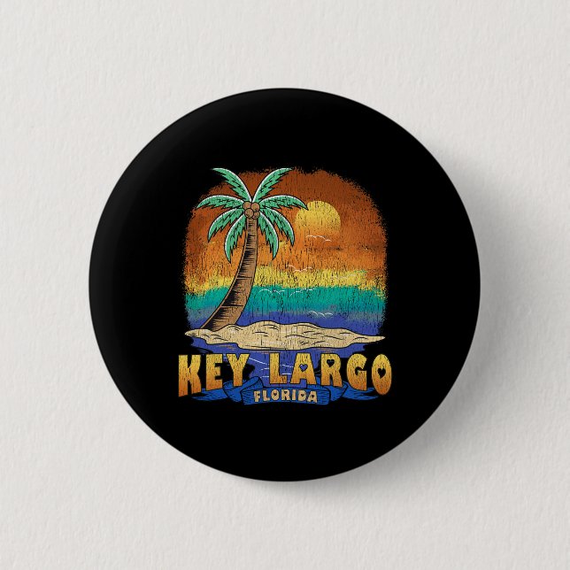 Nyckel Largo Florida Vintage Distress Souvenir Knapp (Framsida)