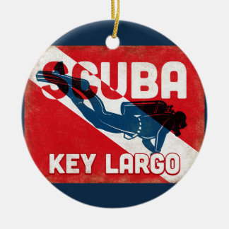 Nyckel Largo Scuba Diver - Blue Retro Julgransprydnad Keramik