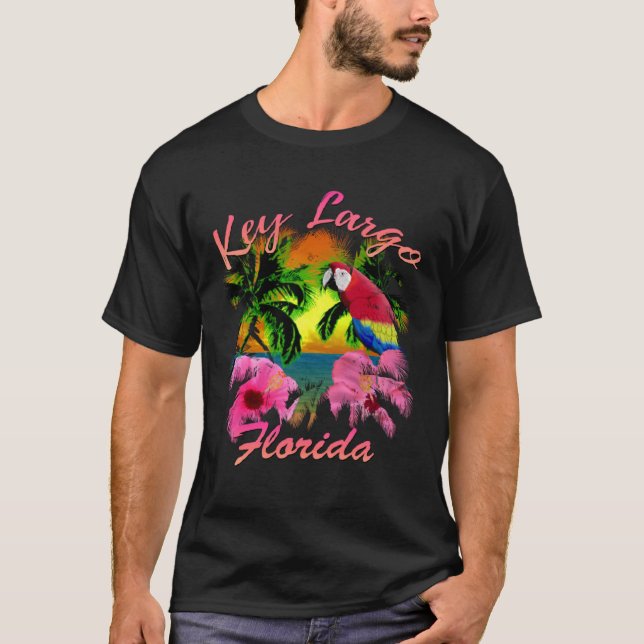 Nyckel Largo Tropical Beach Sunset T Shirt (Framsida)