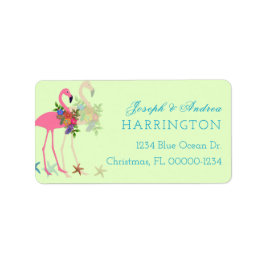Nyckel Lime Flamingos-Adressetiketter Adressetikett