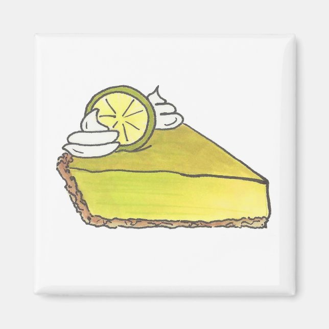 Nyckel Lime Keylime Paj Segce Dessert Food Magnet (Framsidan)