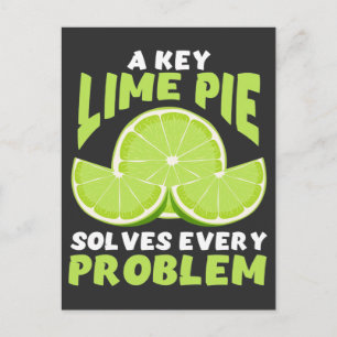 Nyckel Lime Paj Älskare Gift for Dessert Foodie Vykort