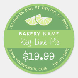 Nyckel Lime Paj Bakery Round Sticker Runt Klistermärke