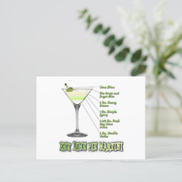 Nyckel Lime Paj Martini Cocktail Recipe Art Vykort
