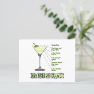 Nyckel Lime Paj Martini Cocktail Recipe Art Vykort