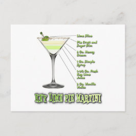 Nyckel Lime Paj Martini Cocktail Recipe Art Vykort