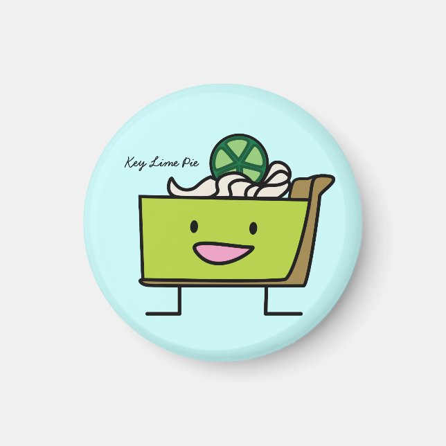 Nyckel Lime Paj sour lemon tart dessert slice grah Magnet (Framsidan)