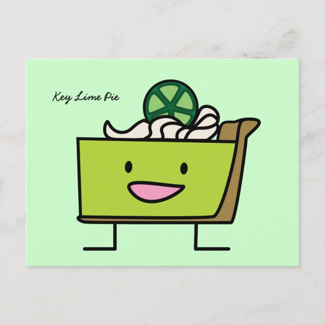 Nyckel Lime Paj sour lemon tart dessert slice grah Vykort (Framsida)