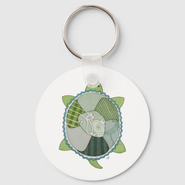 Nyckel Lime Turtle Keychain Nyckelring (Framsida)
