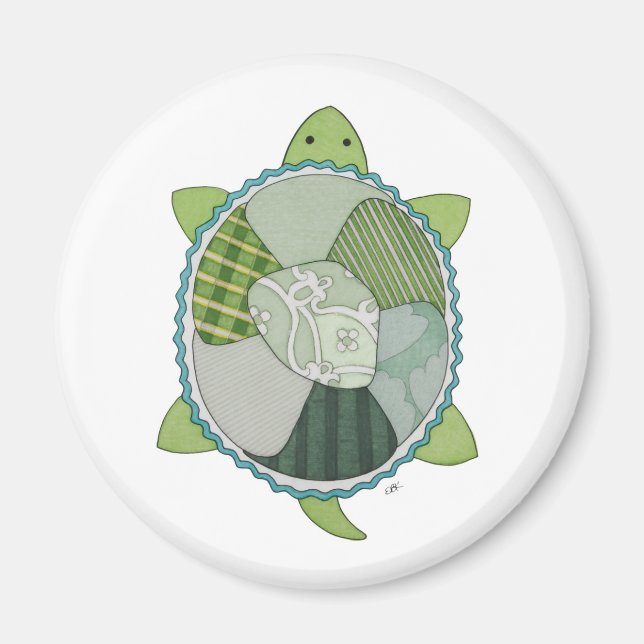 Nyckel Lime Turtle Magnet (Framsidan)
