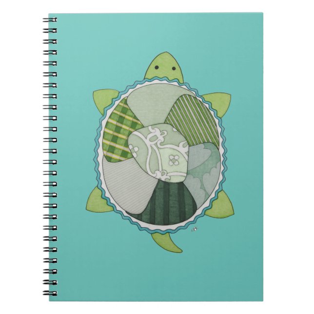 Nyckel Lime Turtle Notebook Anteckningsbok (Framsidan)