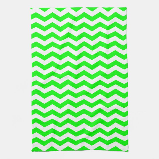 Nyckel Lime Wave Chevron Kökshandduk (Vertikal)