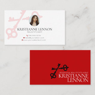 Nyckel Logotyp Red Modern Real Gods eller Rental A Visitkort