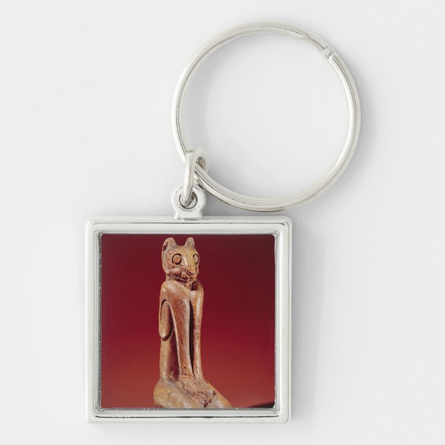 Nyckel Marco Cat från Florida Fyrkantig Silverfärgad Nyckelring (Framsidan)