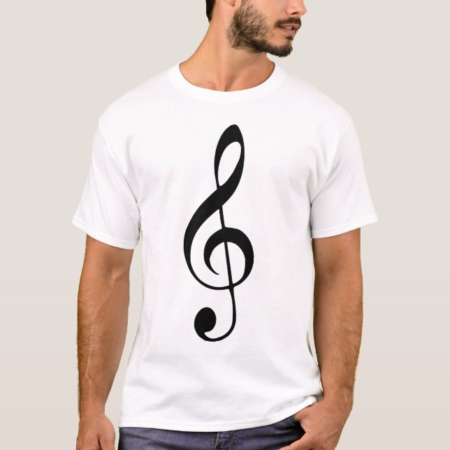 nyckel- musik för fiol t-shirt (Framsida)