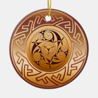 Nyckel- och spiral julprydnad för Celtic Julgransprydnad Keramik