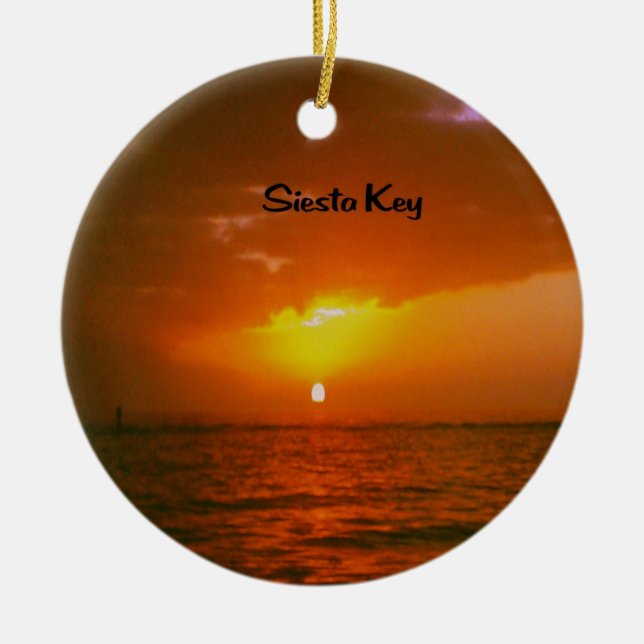 Nyckel- solnedgång för Siesta Julgransprydnad Keramik (Framsidan)