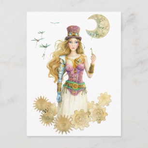 "Nyckel" Steampunk Girl by Scot Howden Vykort