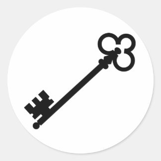 Nyckel Sticker Runt Klistermärke