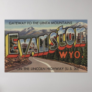 Nyckel till de Uinta bergen - Evanston, WY Poster
