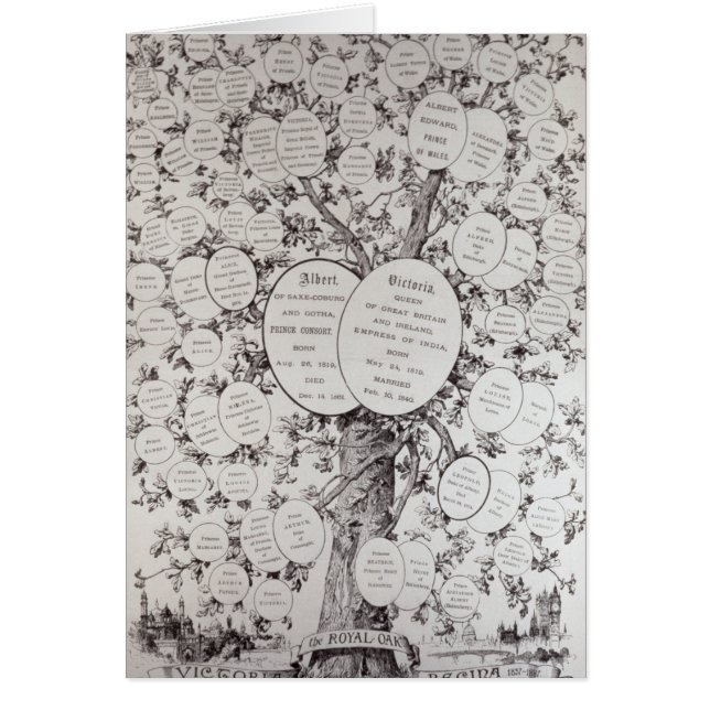 Nyckel till det genealogiska träd hälsningskort (Framsidan)