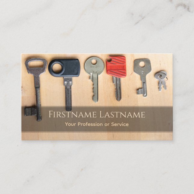 Nyckel till din framgång i nycklar låser och stöde visitkort (Framsida)