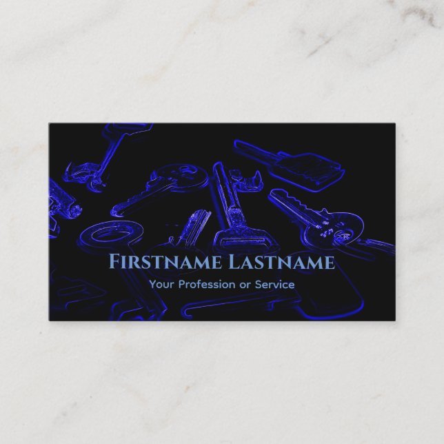 Nyckel till din framgång i nycklar låser och stöde visitkort (Framsida)