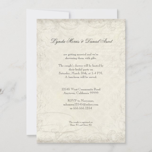 Nyckel till mitt hjärta, Doves Swirl Bröllop Inbju Inbjudningar (Framsida)