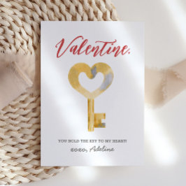 Nyckel till mitt hjärta Valentines day Anteckningskort