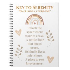 Nyckel till Serenity Journal | Inspirationell bärb Anteckningsbok