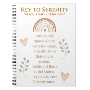 Nyckel till Serenity Journal   Inspirationell bärb Anteckningsbok