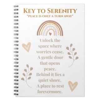 Nyckel till Serenity Journal | Inspirationell bärb Anteckningsbok