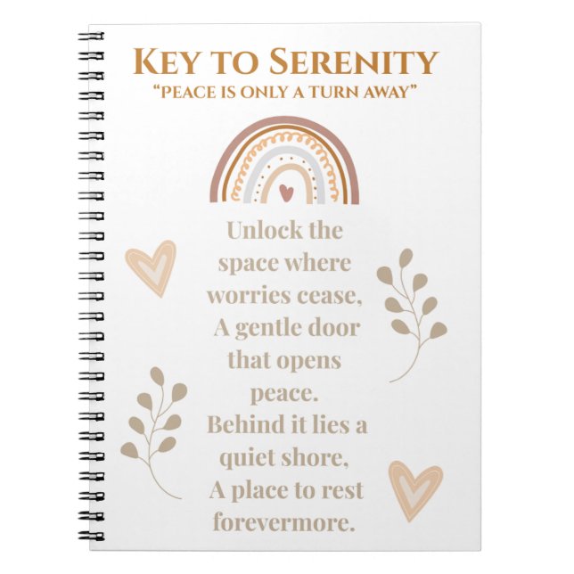 Nyckel till Serenity Journal | Inspirationell bärb Anteckningsbok (Framsidan)