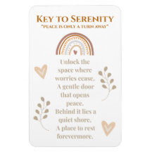 Nyckel till Serenity Magnet - inspirationell Dikt 