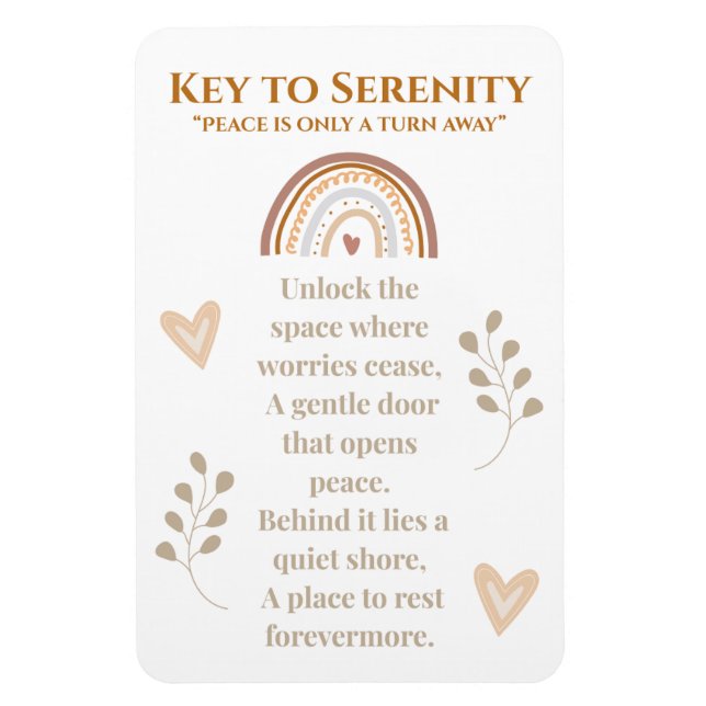 Nyckel till Serenity Magnet - inspirationell Dikt  (Vertikal)