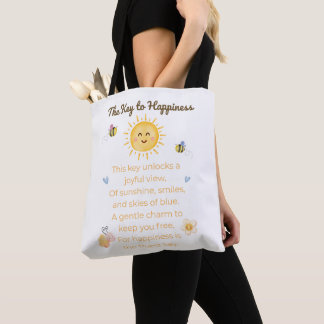 Nyckel to Happe Tote Bag - Cute aily Bag Tygkasse
