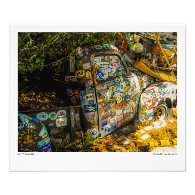 Nyckel Väster är konst, gammal Pickupa Lastbil Fototryck (Framsidan)