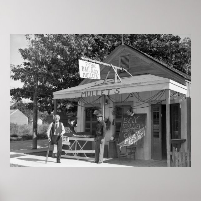 Nyckel Väster Bait Shop, 1938 Poster (Framsidan)