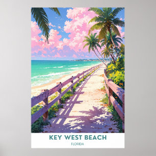 Nyckel Väster Beach, Florida Poster